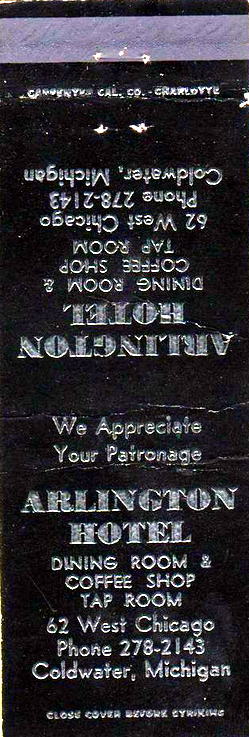 Stukeys Inn (Arlington Hotel) - Matchbook (newer photo)